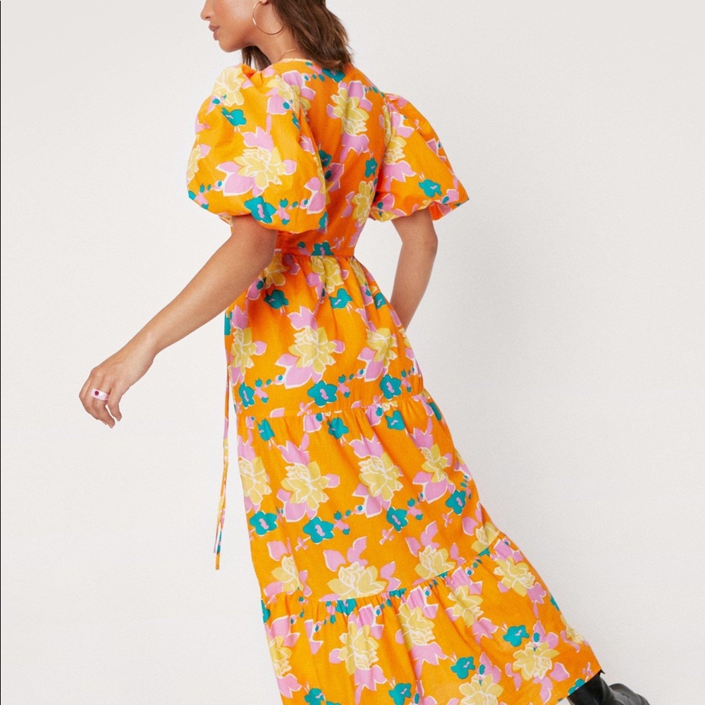 Puff Sleeve Tiered Floral Maxi Dress - Picture 3 of 6